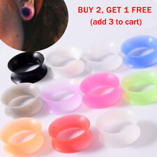 2pcs Color Flexible Flesh Tunnel Silicone Double Flared Ear Plug Expander 8-25mm