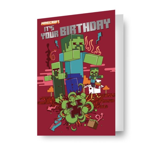 Minecraft birthday card - minecraft,