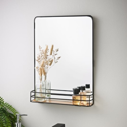Black round mirror with - round,