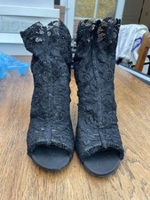 Dolce &Gabbana Black Lace Heeled Boot/shoe, size 4