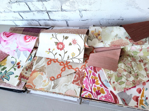 Fabric sample book lot - book, red