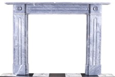 Georgian Double-Slip Bullseye Fireplace Surround Italian Grey Bardiglio Marble