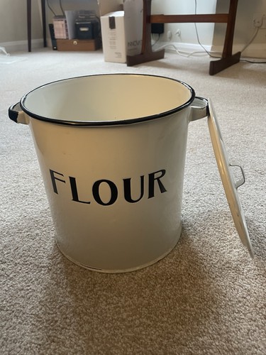 Vintage metal flour - flour, storage