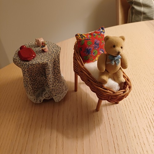 Dolls house miniature wicker - house,