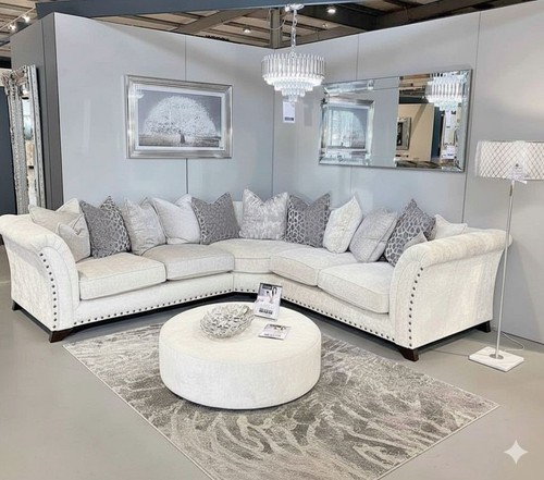 Harrison curved white sofa - white,