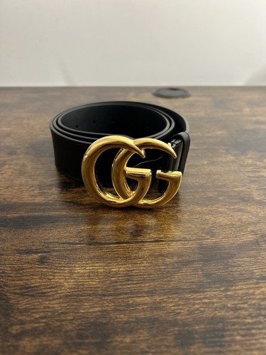 Gucci black leather belt - black,