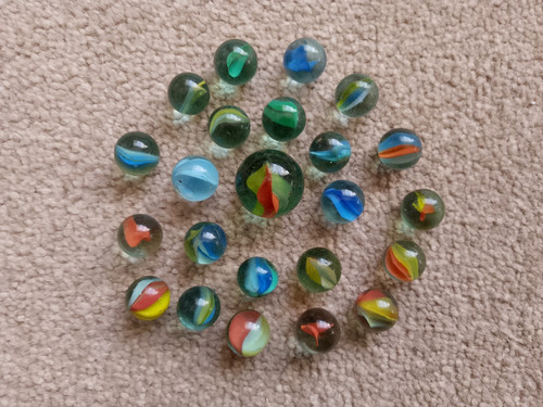 Vintage glass marbles - glass, circa