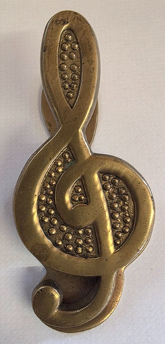Vintage brass treble - brass, clef
