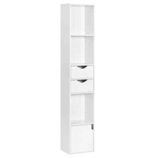 High Gloss Slimline Bathroom Tallboy Free Standing Cabinet Tall Storage Cupboard