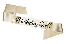 Ivory Birthday Girl Sash Sashes Party Celebration Sweet Sixteen Gift Present