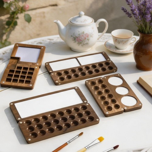 Wooden watercolor palette - watercolor,