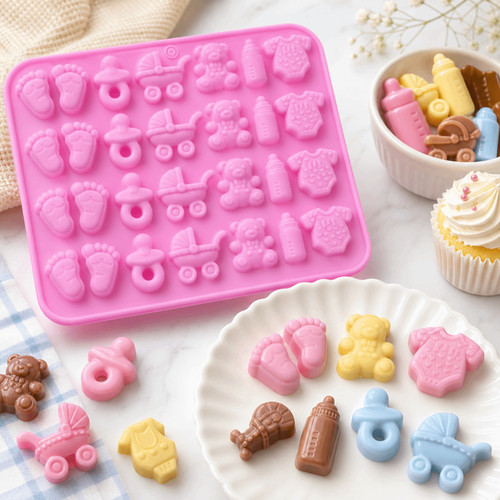 Baby shower silicone - silicone, chocolate