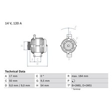 Bosch Car Alternator 12V fits