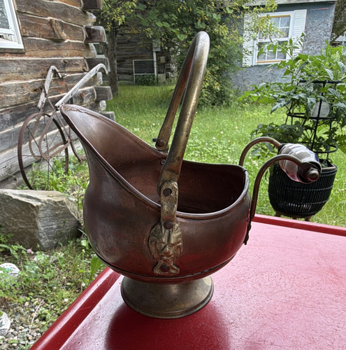 Copper coal scuttle bucket - copper,