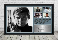 Roger Moore Signed Photo Poster James Bond 007 memorabilia 