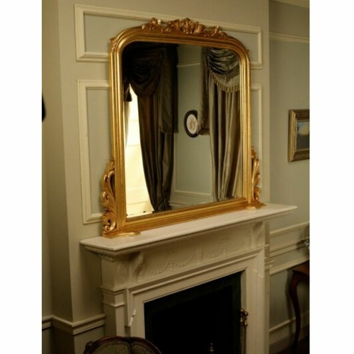 Gold overmantle mirror large - gold,