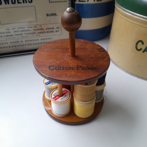 Vintage wooden spool - wooden, holder