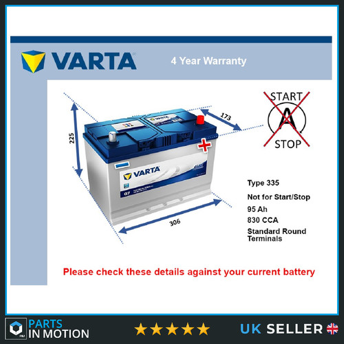 Car battery varta 249 830a - car, g7
