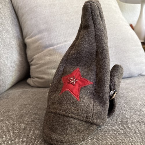 Vintage ussr budenovka hat red - ussr,