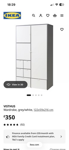 Ikea visthus grey white - visthus, grey/white