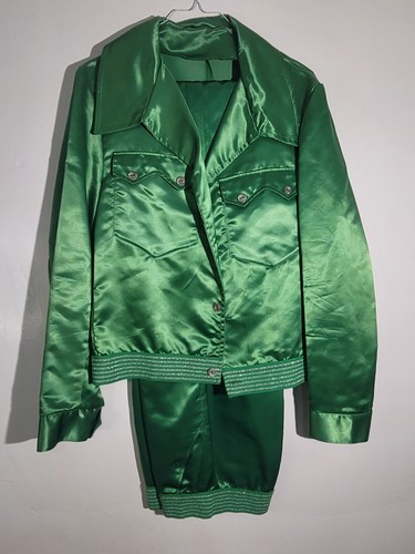 Vintage 70s style - green, satin
