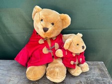 VINTAGE SIMPLY SOFT COLLECTION MOTHER & BABY BEARS IN RED DUFFLE COATS