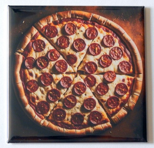 Pepperoni pizza fridge magnet - fridge,