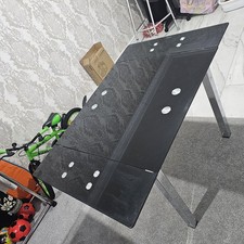 Paris Extending Black Glass Dining Table With Chrome Metal Legs