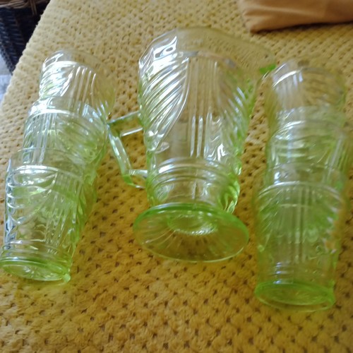 Uranium glass art - glass, deco