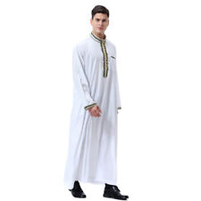 Men Arab Robe Ethnic Islamic Clothing Kaftan Dishdasha Arabic Saudi Prayer White