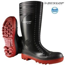 Dunlop Acifort Ribbed Full Safety Wellington SBP Waterproof Steel Toe Heavy Duty