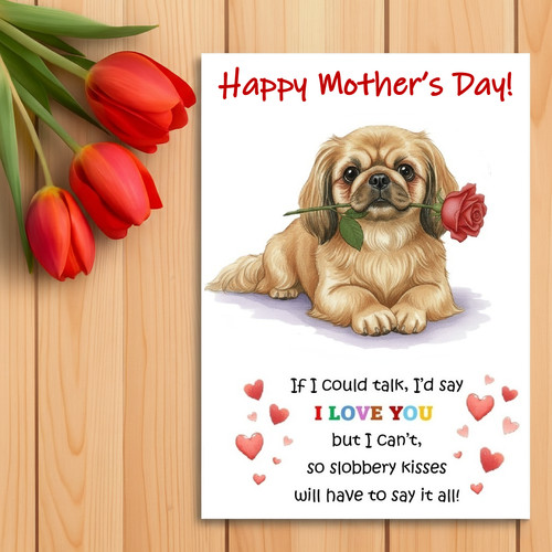 Pekingese mother day card - mother’s,