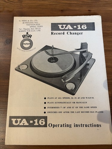 Ua16 bsr monarch turntable - bsr,