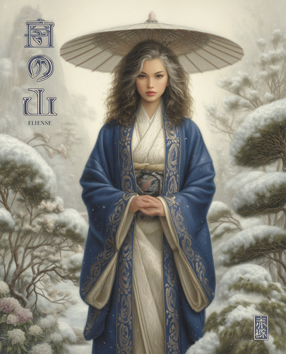 Woman blue robes - woman,
