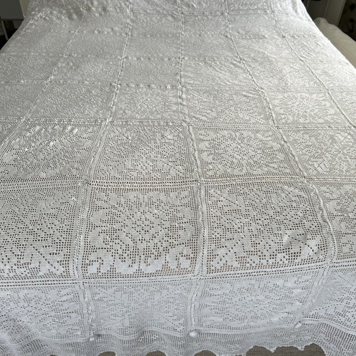 Antique crochet lace bedspread - antique,