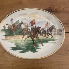 Liverpool Road Pottery Plate Horse Racing Equestrian Decorative Vintage Ceramic