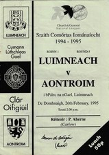 GAA - Limerick  v Antrim 26/2/1995  National Hurling League  Limk Gaelic Grounds