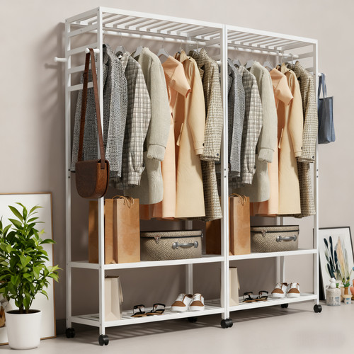 Wooden clothes rail - clothes,