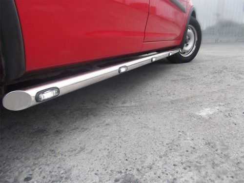 Stainless side bars amber - side,