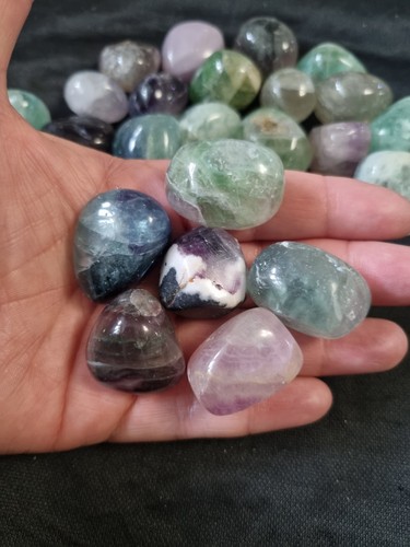 Rainbow fluorite tumblestone - fluorite,