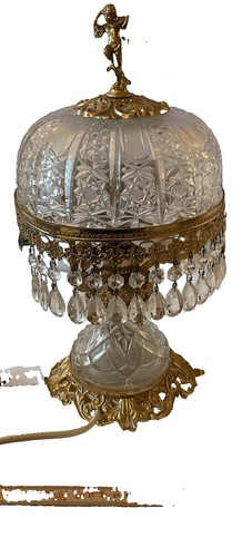 French vintage brass crystal - brass,