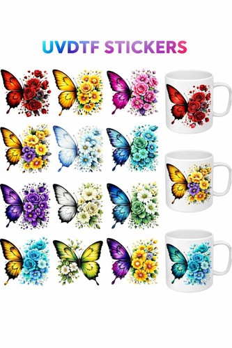Sheet floral butterfly uv - sheet,