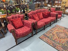 Victorian French Influence Carved 3 Piece Suite