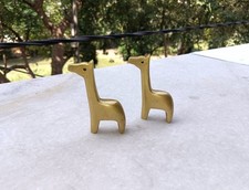 Masai Giraffe Paperweight Brass Animal Office Table Idol Set of 02 Pieces DM464