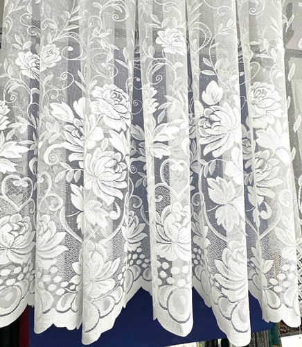White lace window - white, curtains