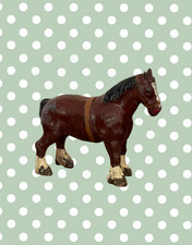 Large Chestnut Shire Cart Horse Vintage Figurine 1920s Hill & Co  Collectable