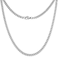 Mens Chain Necklace Silver Hip