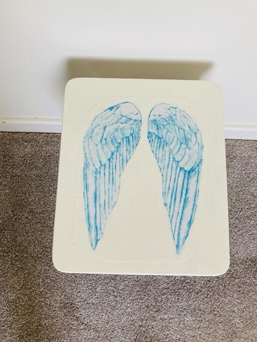 Decoupaged side table chalk - side,
