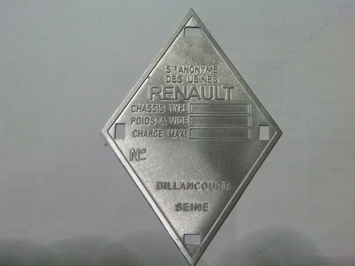 Type plate renault - type,
