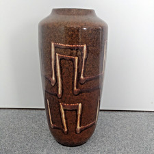 Vintage 1960s MCM Scheurich West Germany Pottery Abstract Floor Vase 517-45 VGC